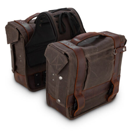 Taverner Motorsports - Bag; Throw-over Saddlebags Dark Oak - BB15-1002D