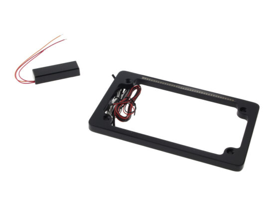 Taverner Motorsports - N/Plate Frame; Flat Blk w/LED Red - CD-TF02B