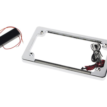 Taverner Motorsports - N/Plate Frame; Flat Chr w/LED Red - CD-TF02C