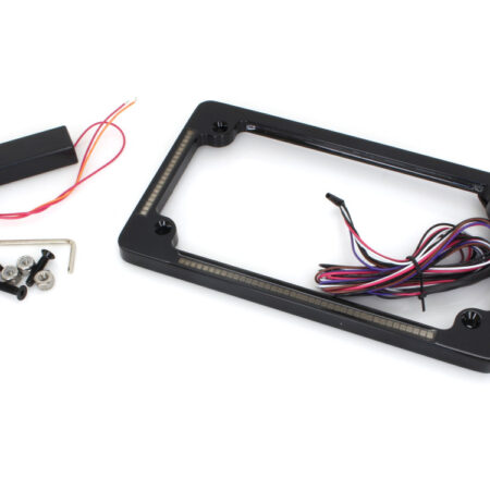 Taverner Motorsports - N/Plate Frame; Flat Blk w/LED Amber - CD-TF04B