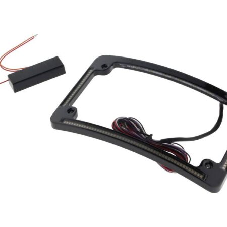 Taverner Motorsports - N/Plate Frame; Curved Blk w/LED - CD-TF05B