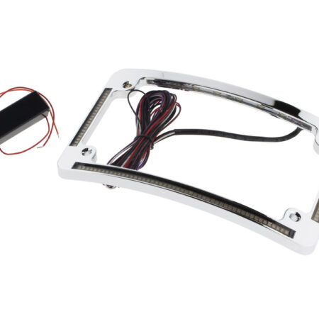 Taverner Motorsports - N/Plate Frame; Curved Chr w/LED - CD-TF05C