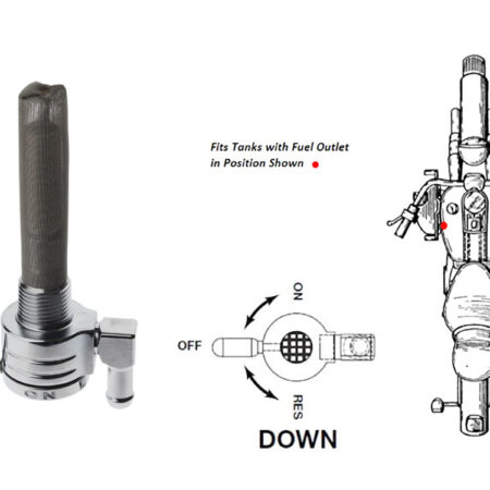 Taverner Motorsports - Petcock; 3/8"NPT Downward 5/16" Chr - GP-75-516D