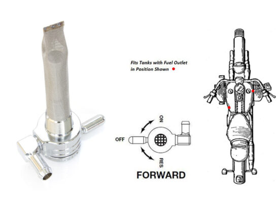 Taverner Motorsports - Petcock; 3/8"NPT Forward 5/16" Chr - GP-75-516F