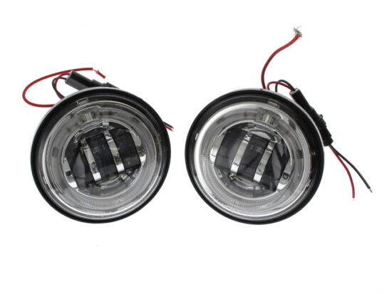 Taverner Motorsports - P/Lamps; 4-1/2" w/Halo 30w LED Chr - HOG-4045AUX-BC