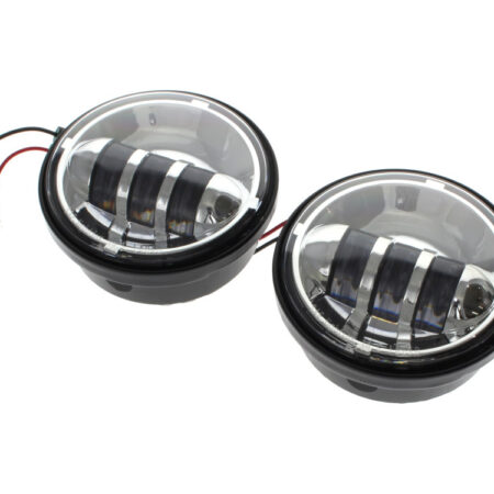 Taverner Motorsports - P/Lamps; 4-1/2" 30w LED Chr (Pair) - HOG-4045AUX-CHR