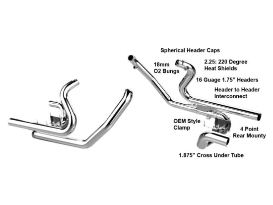 Taverner Motorsports - Headers; FLH'85-08 2:2 Chr - KW200600B