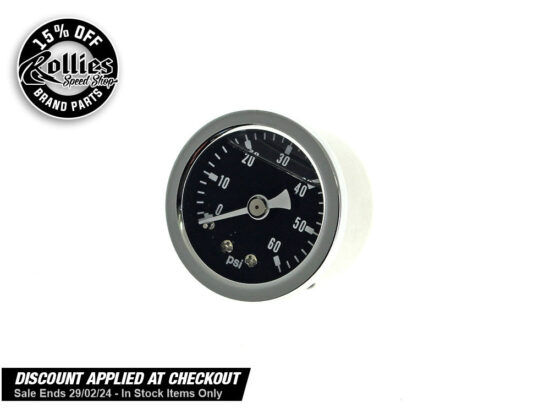 Taverner Motorsports - Oil Pressure Gauge; 0-60psi Chr - BAI-03-0053-60