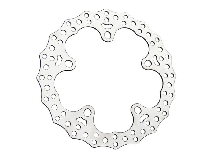 12.6in. Front Jagged Disc Rotor - Stainless Steel. Fits Touring 2024up with OEM Wheel and Spoke Mounted 320mm Rotors.