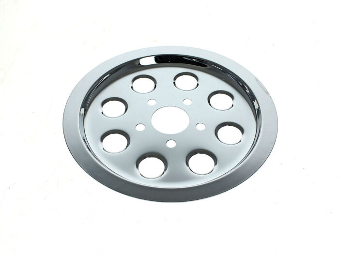 Rear Pulley Cover - Chrome. Fits Sportster 1991-2003 with 61 Tooth Pulley
