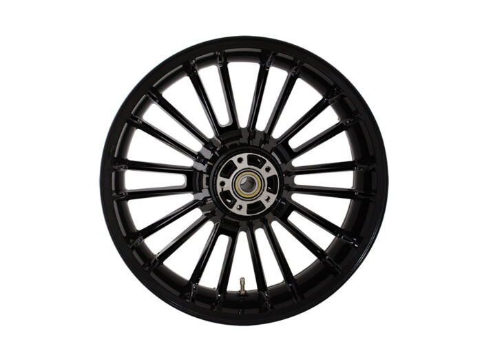 18in. x 5.50in. wide Atlantic 3D Wheel with Rear Hub - Black Cut. Fits Touring 2009up with ABS