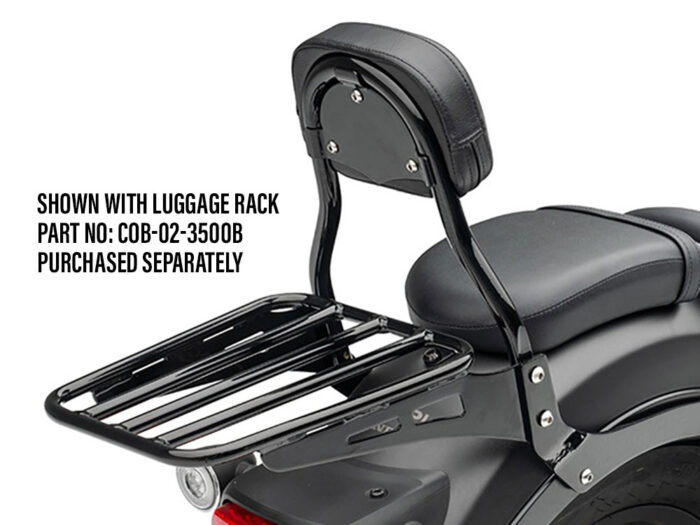 Round Sissy Bar Kit - Black. Fits Honda CMX / Rebel 500cc 2017up