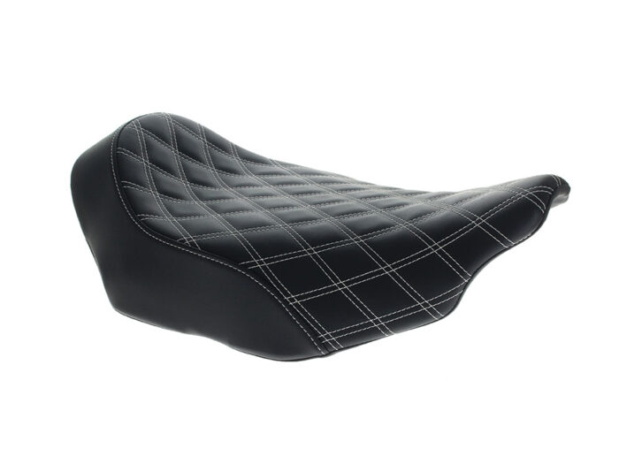 Renegade LS Solo Seat with White Double Diamond Lattice Stitch. Fits CVO Touring 2023up & Street Glide & Road Glide 2024up