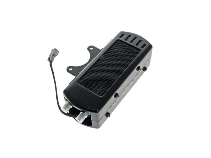Fan Assisted Side Mount Oil Cooler Kit - Gloss Black Fits Touring 1992-2008 and FXR 1992-1994