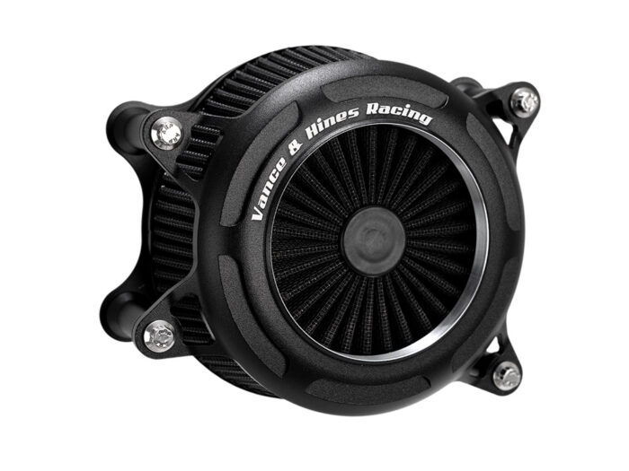 VO2 Onyx Air Cleaner Kit - Wrinkle Black. Fits CVO Touring 2023up, Street Glide & Road Glide 2024up, Touring 2025up & Softail 2025up