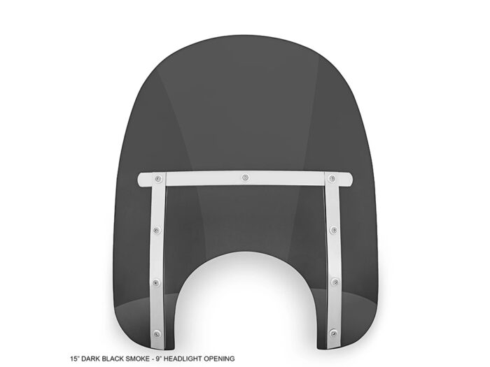 Slim Dark Black Smoke Windshield. 15in. High x 18in. Wide.