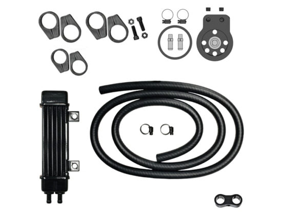 6-Row Vertical Slimline Oil Cooler Kit. Fits Softail 2018up