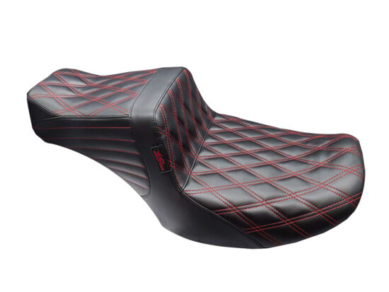 TailWhip Dual Seat with Red Double Diamond Stitch. Fits CVO Touring 2023up, Street Glide & Road Glide 2024up, Touring 2025up