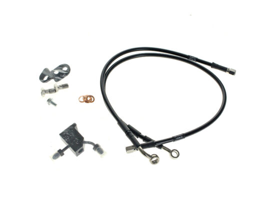 Rear Brake Line - Black. Fits Softail 2000-2006