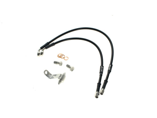 Rear Brake Line - Black. Fits Dyna 2000-2007