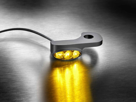 Dash M Under Perch Turn Signal Right - Black.  Fits Softail 2015-2024 & Touring 2009-2023 Models with Cable Clutch