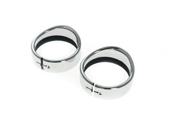 Peaked Visor Style 4-1/2in. Passing Lamp Trim Ring - Chrome. Fits Big Twin 1969up