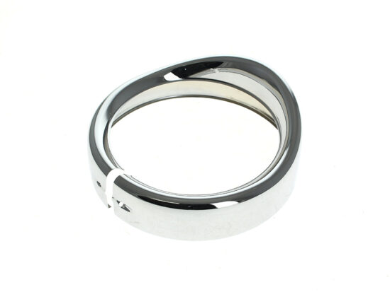 Peaked Visor Style 7in. Headlight Trim Ring - Chrome. Fits FLH Touring 1983-2013, Road King 1994up, Dyna Switch Back 2012-2016 & FL Softail with Nacelle 1986-2017