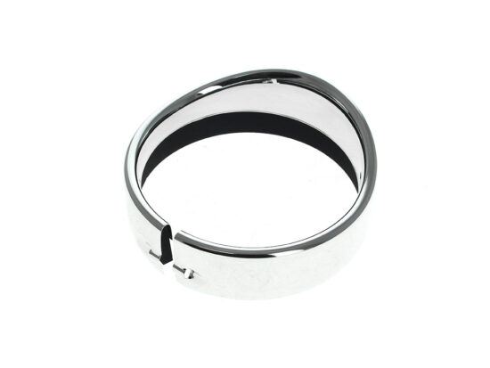 Peaked Visor Style 5-3/4in. Headlight Trim Ring - Chrome. Fits FX Softail 1994-2015, Dyna 1994-2017 & Most Sportster Models 2004-2021.