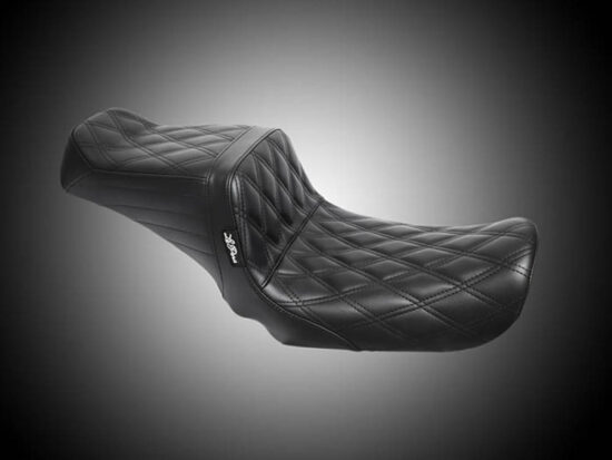 TailWhip Dual Seat - Black Double Diamond Stitch. Fits Dyna 1996-2003
