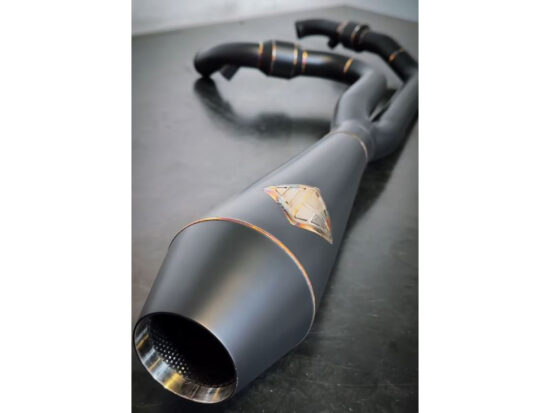 2-into-1 4.5in. Big Bore Exhaust With ProFlo Headers - Black Onyx. Fits Softail 2018up Non-240 Rear Tyre Models.