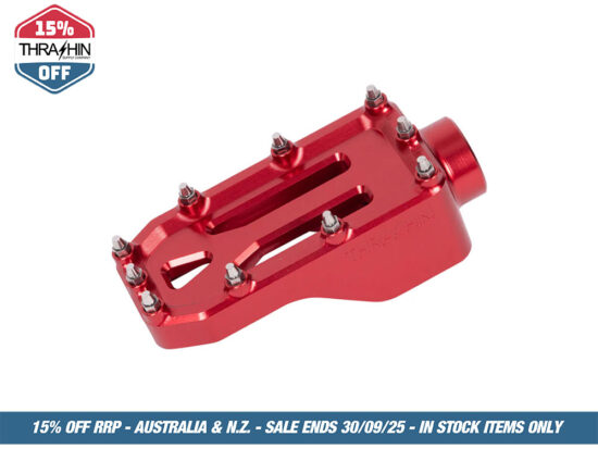 Aggressor Brake Arm Pedal - Red. Touring 2014up (Using Thrashin Brake Arms)