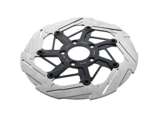 11.8in. Front 7-Spoke Disc Rotor - Polished Band & Black Carrier. Fits Dyna 2006-2017, Softail 2015up, Sportster 2014-2021 & Some Touring 2008up.