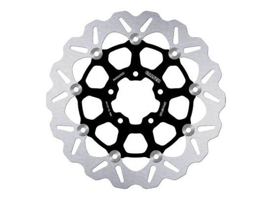 11.8in.  Front or Rear Wave Floating Disc Rotor with Black Carrier. Fits Indian Scout 2015up