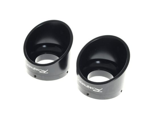 Slash Cut End Caps - Black. Fits Rinehart 4.5in. Mufflers