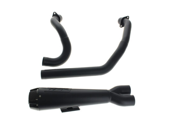 Comp-S 2-into-1 Exhaust - Black with Carbon Fiber End Cap. Fits Indian Cruiser 2022up