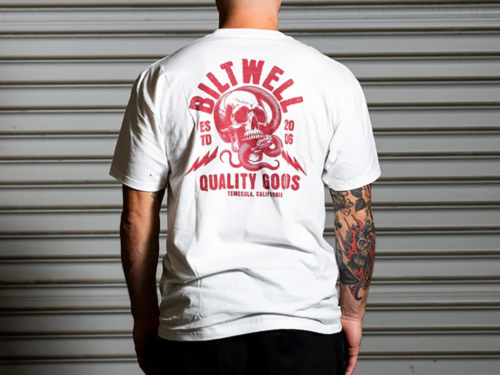 Biltwell Roger Pocket White T-Shirt - X-Large - Biltwell Helmets
