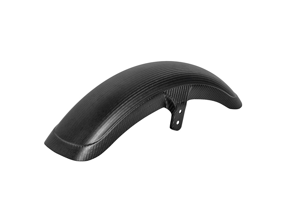 Carbon Front Fender - Matte Finish. Fits Mid-Glide Dyna 2006-2017, Softail Street Bob 2018up & Standard 2020-2024 with 19in. Front Wheel. Also Fits Softail Low Rider S 2020up & Low Rider ST 2022up with Adapter - Saddlemen Seats